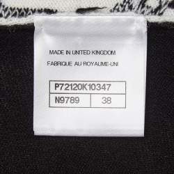 Pre Owned Chanel Black/White Bird Intarsia  Cashmere Cardigan M