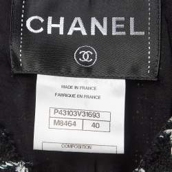 Chanel Black Check Lurex Tweed Short Sleeve  Jacket M