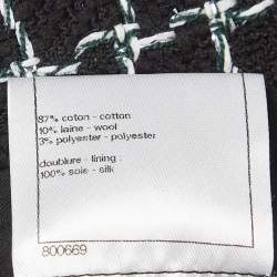 Chanel Black Check Lurex Tweed Short Sleeve  Jacket M