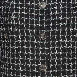 Chanel Black Check Lurex Tweed Short Sleeve  Jacket M