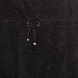 مملوكة مسبقًا  Chanel Black Terry Coco Beach Mini Cover-Up Dress S 