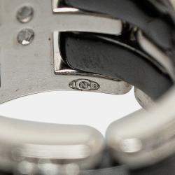 Chanel 18K White Gold Ceramic Ultra Ring #48