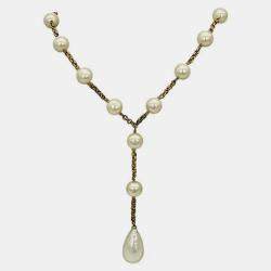 Chanel Pearl Y Lariat Necklace