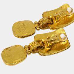 Chanel Gripoix Dangle Clip-On Earrings 
