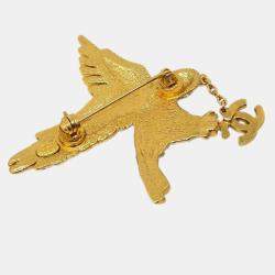 Chanel Eagle Rhinestone Brooch Pin