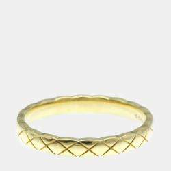 Chanel 18K Yellow Gold Coco Crush Band Ring EU 60