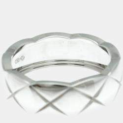 Chanel 18K White Gold Coco Crush Band Ring EU 51