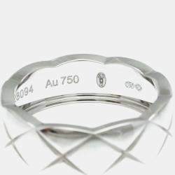Chanel 18K White Gold Coco Crush Band Ring EU 51