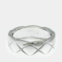 Chanel 18K White Gold Coco Crush Band Ring EU 51
