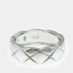 Chanel 18K White Gold Coco Crush Band Ring EU 51