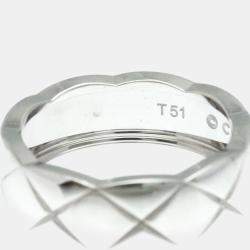 Chanel 18K White Gold Coco Crush Band Ring EU 51
