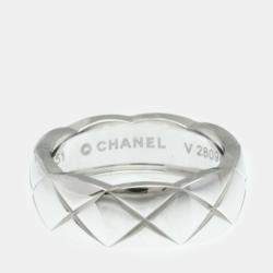 Chanel 18K White Gold Coco Crush Band Ring EU 51