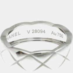 Chanel 18K White Gold Coco Crush Band Ring EU 51