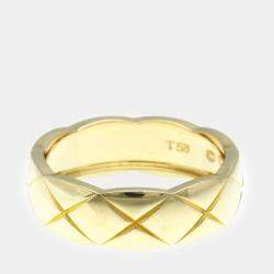 Chanel 18K Yellow Gold Coco Crush Band Ring EU 58