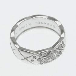 Pre Owned Chanel 18K White Gold Diamond Medium Coco Crush Ring 52