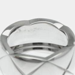 Chanel 18k White Gold Large Coco Crush Band Ring EU 51