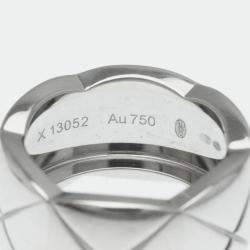 Chanel 18k White Gold Large Coco Crush Band Ring EU 51