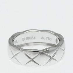 Chanel Coco Crush Ring Medium Size White Gold 18K Fashion No Stone Band Ring Silver