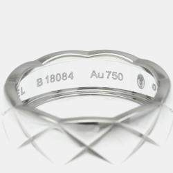 Chanel Coco Crush Ring Medium Size White Gold 18K Fashion No Stone Band Ring Silver