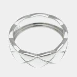 Chanel Coco Crush Ring Medium Size White Gold 18K Fashion No Stone Band Ring Silver