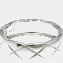 Pre Owned Chanel Coco Crush Ring Medium Model White Gold 18K Band Ring EU 58