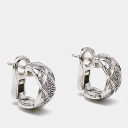 Pre Owned Chanel Coco Crush Diamonds 18k White Gold Earrings