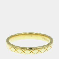Pre Owned Chanel Coco Crush Mini 18K Yellow Gold Band Ring EU 56