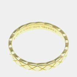 Pre Owned Chanel Coco Crush Mini 18K Yellow Gold Band Ring EU 56
