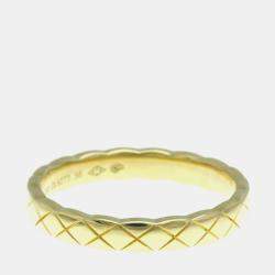 Pre Owned Chanel Coco Crush Mini 18K Yellow Gold Band Ring EU 56