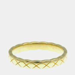 Pre Owned Chanel Coco Crush Mini 18K Yellow Gold Band Ring EU 56