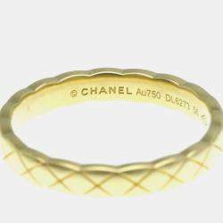 Pre Owned Chanel Coco Crush Mini 18K Yellow Gold Band Ring EU 56
