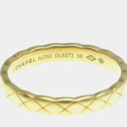 Pre Owned Chanel Coco Crush Mini 18K Yellow Gold Band Ring EU 56