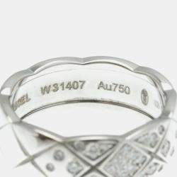 Pre Owned Chanel Coco Crush Medium 18K White Gold Diamond Ring EU 53