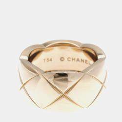 Pre Owned Chanel Coco Crush Large 18K Pink Gold Band Ring EU 54