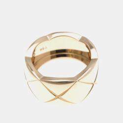 Pre Owned Chanel Coco Crush Large 18K Pink Gold Band Ring EU 54