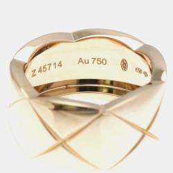 Pre Owned Chanel Coco Crush Large 18K Pink Gold Band Ring EU 54