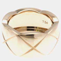Pre Owned Chanel Coco Crush Large 18K Pink Gold Band Ring EU 54
