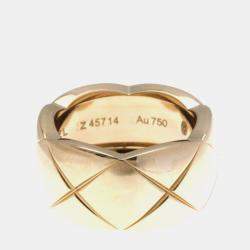 Pre Owned Chanel Coco Crush Large 18K Pink Gold Band Ring EU 54
