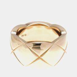 Pre Owned Chanel Coco Crush Large 18K Pink Gold Band Ring EU 54