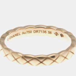 Pre Owned Chanel Coco Crush Mini 18K Pink Gold Band Ring EU 56