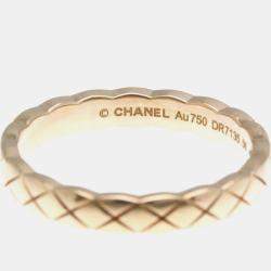 Pre Owned Chanel Coco Crush Mini 18K Pink Gold Band Ring EU 56