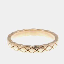 Pre Owned Chanel Coco Crush Mini 18K Pink Gold Band Ring EU 56