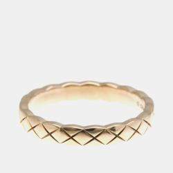 Pre Owned Chanel Coco Crush Mini 18K Pink Gold Band Ring EU 56