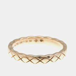 Pre Owned Chanel Coco Crush Mini 18K Pink Gold Band Ring EU 56