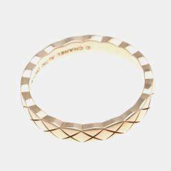 Pre Owned Chanel Coco Crush Mini 18K Pink Gold Band Ring EU 56