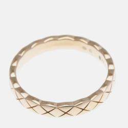 Pre Owned Chanel Coco Crush Ring Mini Pink Gold 18K Fashion Band Ring Pink Gold
