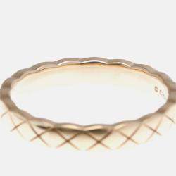 Pre Owned Chanel Coco Crush Ring Mini Pink Gold 18K Fashion Band Ring Pink Gold