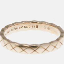 Pre Owned Chanel Coco Crush Ring Mini Pink Gold 18K Fashion Band Ring Pink Gold