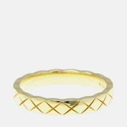 Pre Owned Chanel Coco Crush Ring Mini Yellow Gold 18K Fashion No Stone Band Ring Gold
