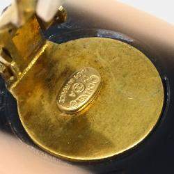 Pre Owned Chanel Square Earrings Clip-On Black